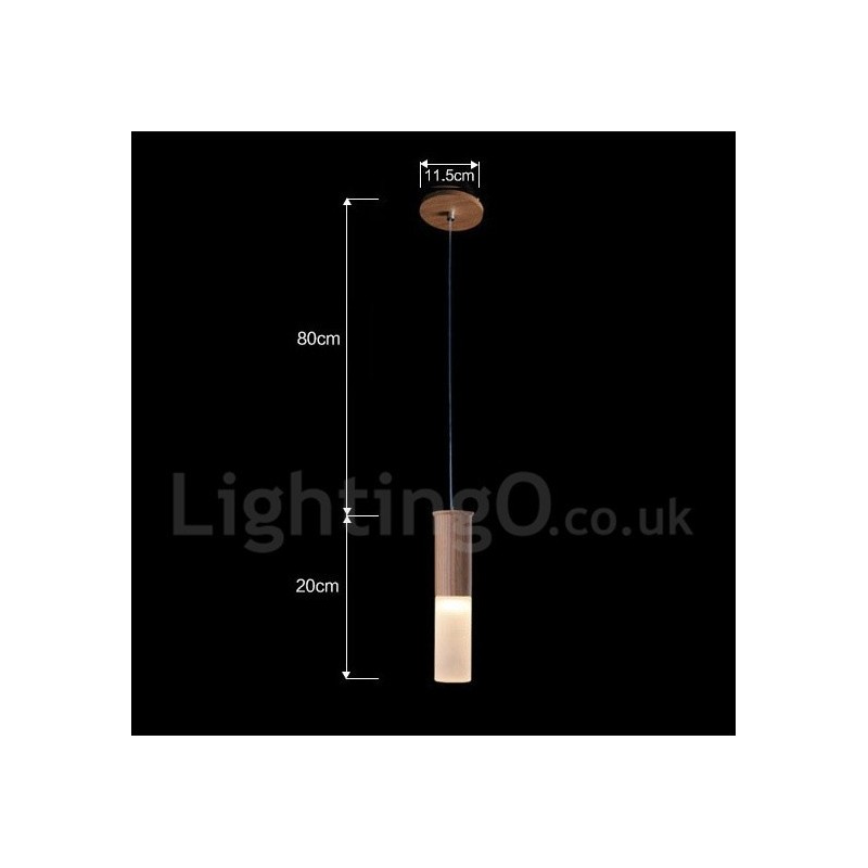 Modern Contemporary One Light Wooden Pendant Light