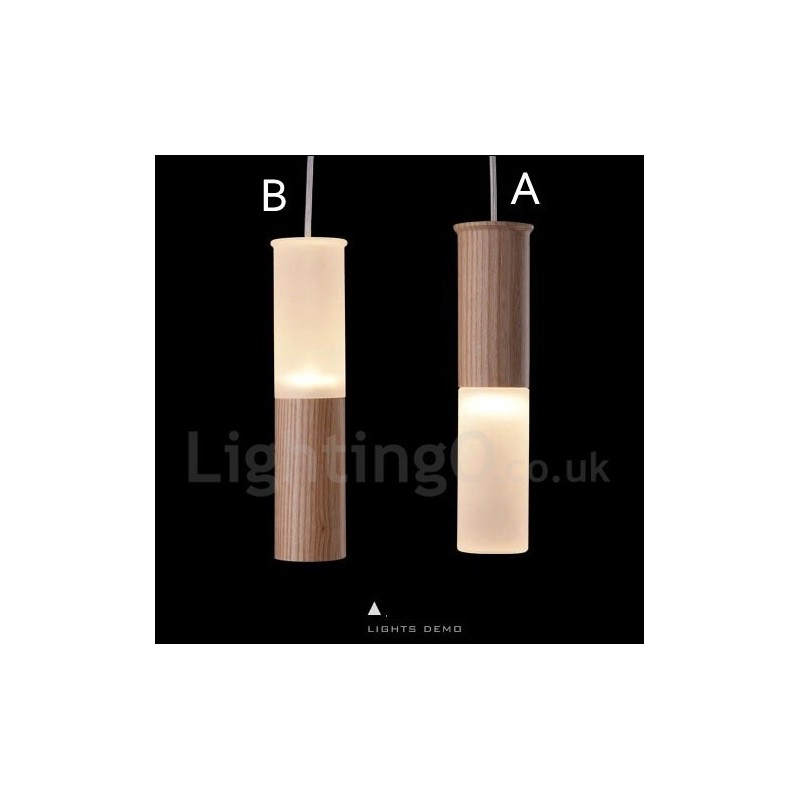 Modern Contemporary One Light Wooden Pendant Light