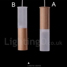 Modern Contemporary One Light Wooden Pendant Light