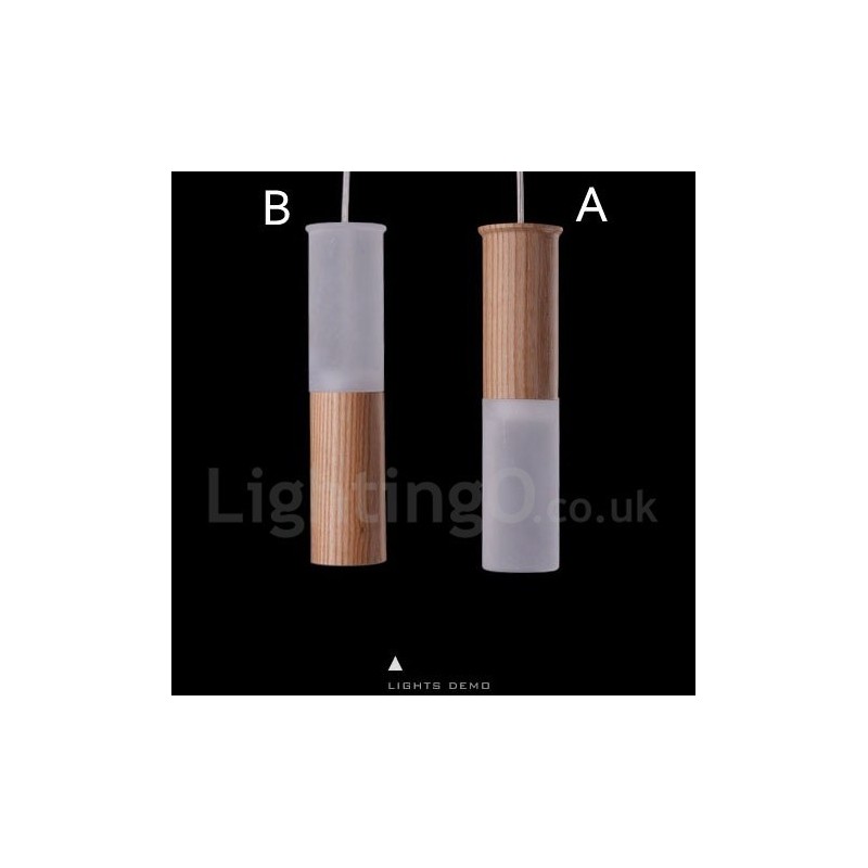Modern Contemporary One Light Wooden Pendant Light