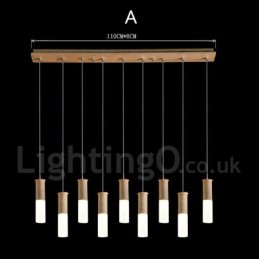 Modern Contemporary 9 Light Wooden Pendant Light