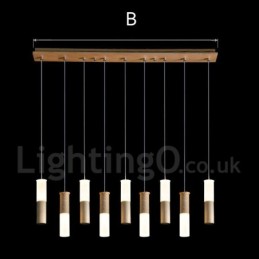 Modern Contemporary 9 Light Wooden Pendant Light
