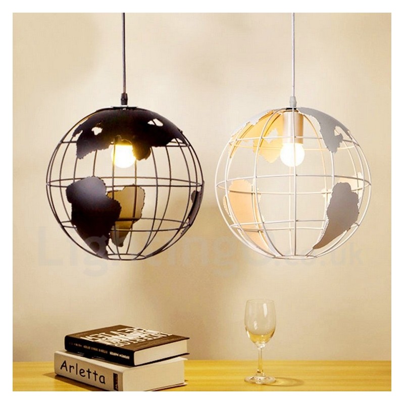 Country Vintage Globe Metal Pendant Light