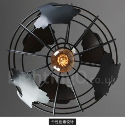 Country Vintage Globe Metal Pendant Light