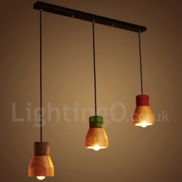 Vintage Wood Concrte Pendant Light