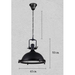 Black Vintage Metal Pendant Light