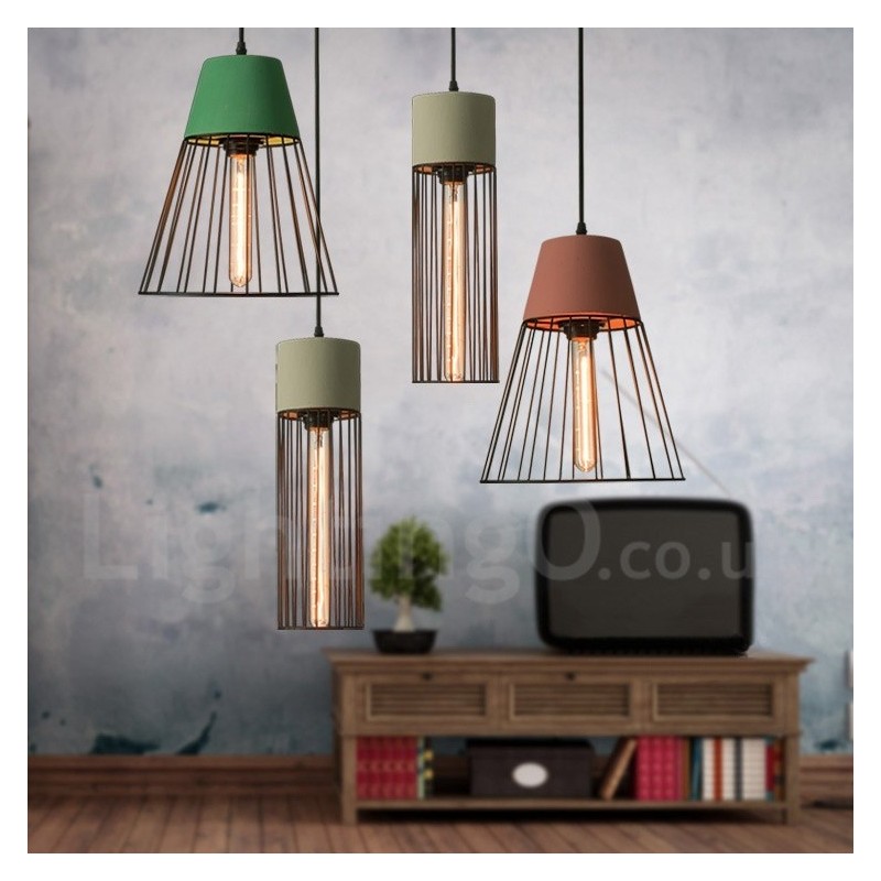 1 Light Metal Concrte Pendant Light