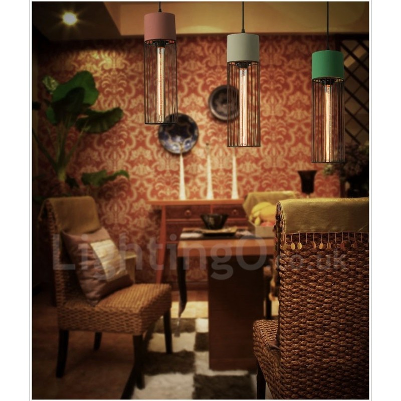 1 Light Metal Concrte Pendant Light