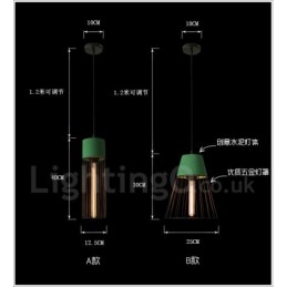 1 Light Metal Concrte Pendant Light