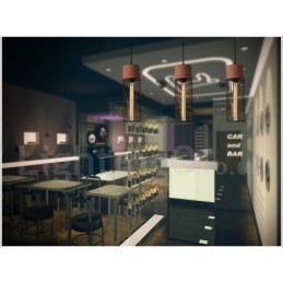 1 Light Metal Concrte Pendant Light