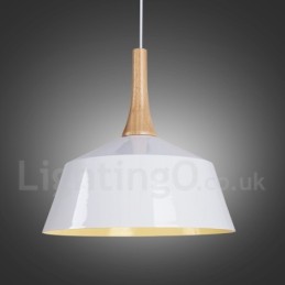 Modern Contemporary Wood Metal Pendant Light