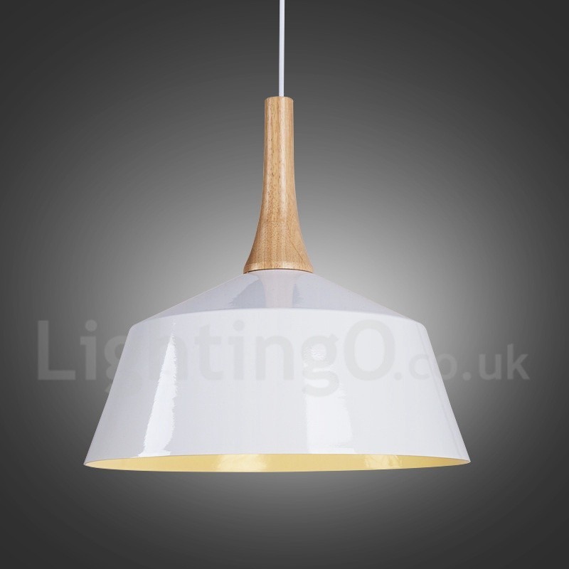 Modern Contemporary Wood Metal Pendant Light