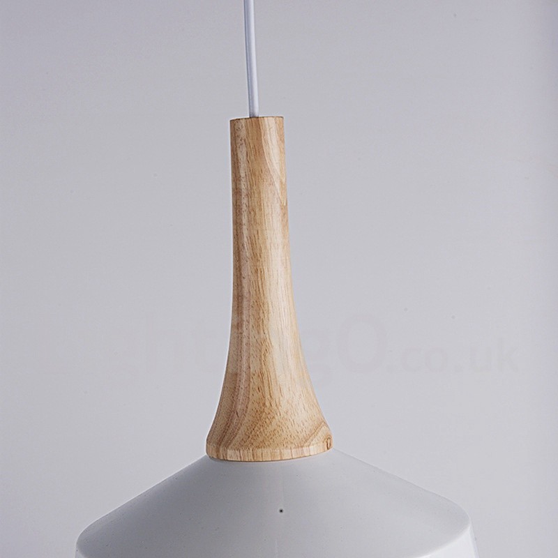 Modern Contemporary Wood Metal Pendant Light