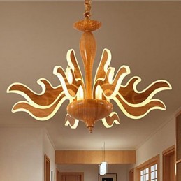 The Art Of Imitation Wood Grain Imported Acrylic Chinese Simple Chandelier