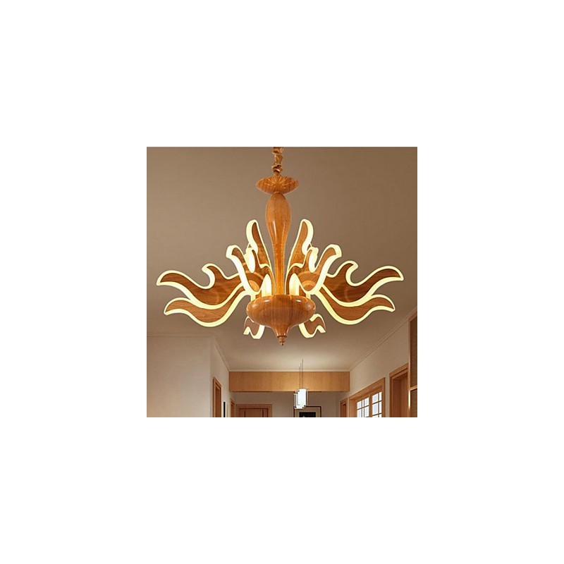 The Art Of Imitation Wood Grain Imported Acrylic Chinese Simple Chandelier