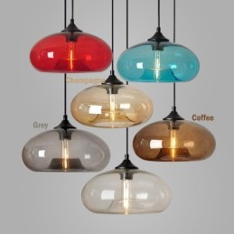 Modern Contemporary Multi Colors 1 Light Glass Pendant Light