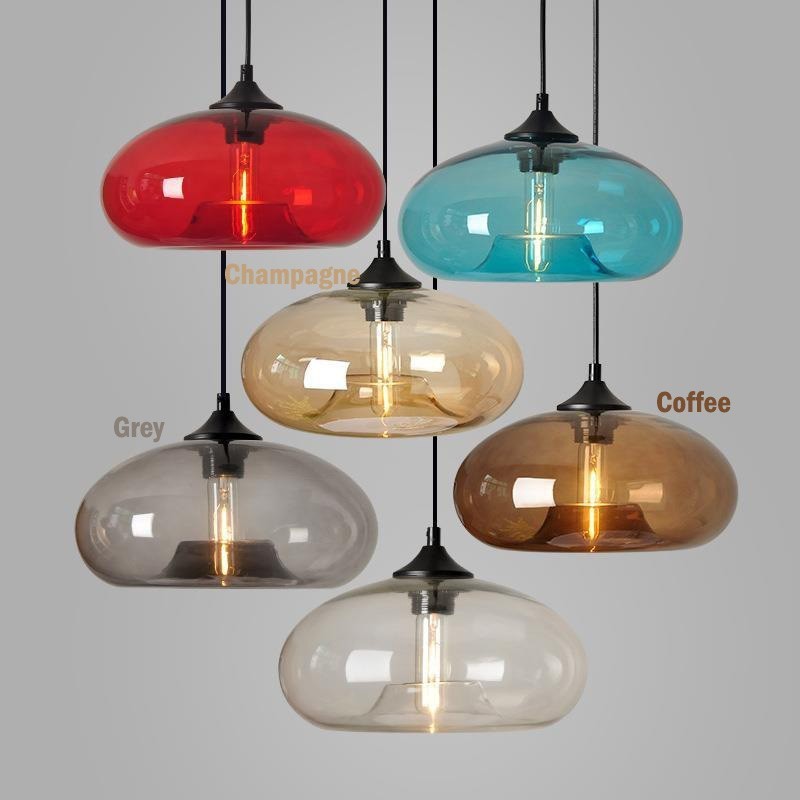 Modern Contemporary Multi Colors 1 Light Glass Pendant Light
