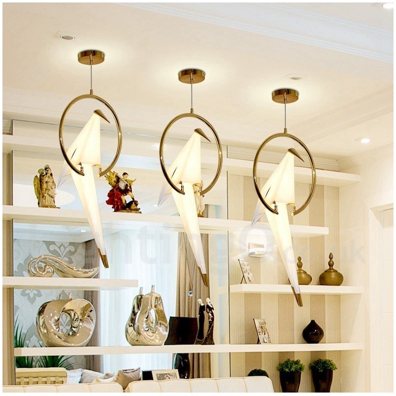 Modern Contemporary Paper Crane 1 Light Pendant Light