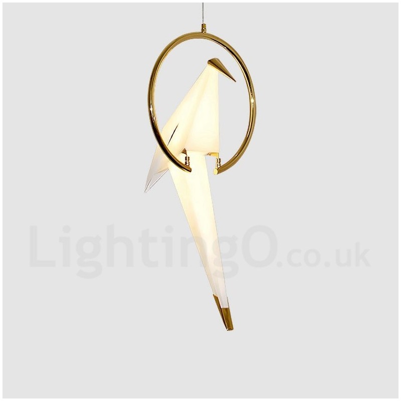Modern Contemporary Paper Crane 1 Light Pendant Light