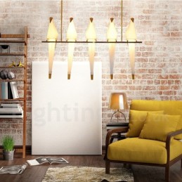 Modern Contemporary Paper Crane 5 Light Pendant Light