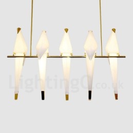 Modern Contemporary Paper Crane 5 Light Pendant Light