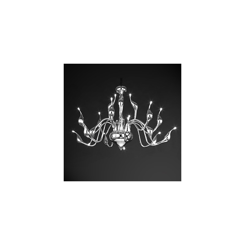 Modern Chandelier Light 18 Lights G4 Chrome Finish