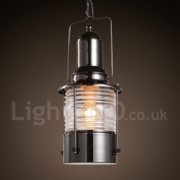 Retro Vintage 1 Light Lantern Copper Pendant Light