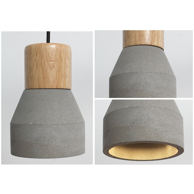 Single Light Modern Contemporary Wood Concrte Pendant Light