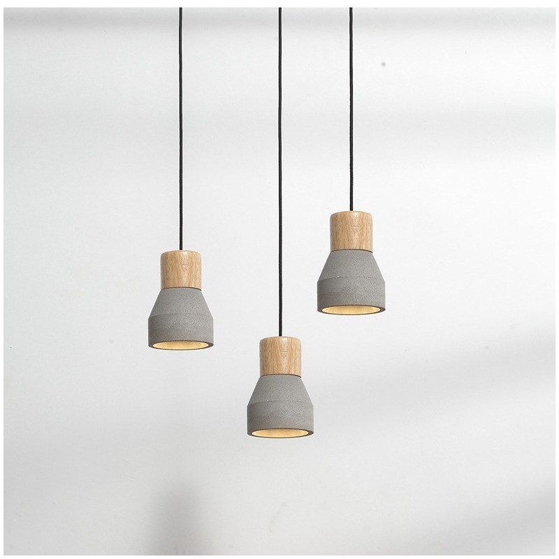 Single Light Modern Contemporary Wood Concrte Pendant Light