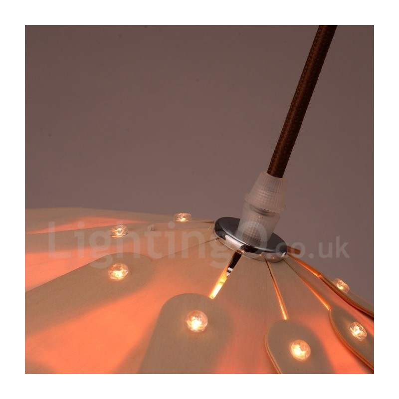 Rustic Lodge Wood Pinecone Pendant Light