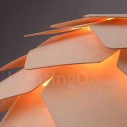 Rustic Lodge Wood Pinecone Pendant Light