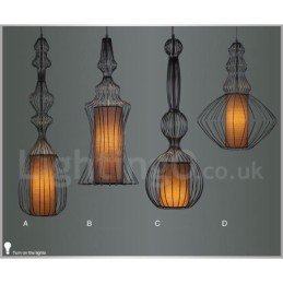 Country Vintage Metal Vase Shape Pendant Light