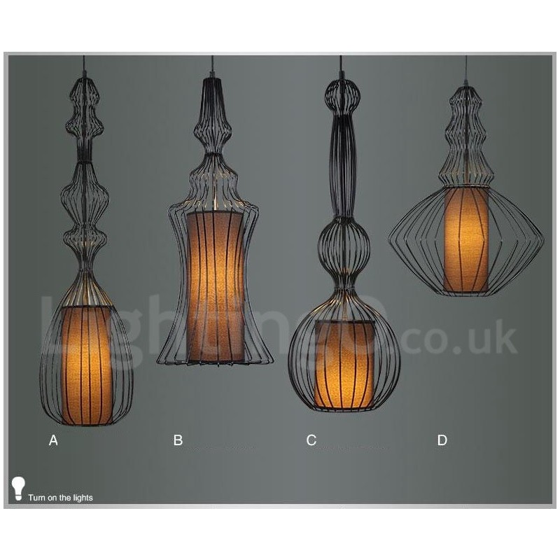 Country Vintage Metal Vase Shape Pendant Light