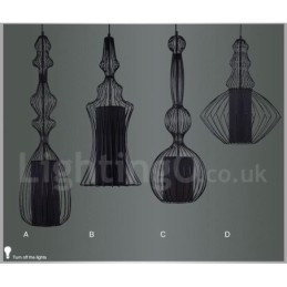 Country Vintage Metal Vase Shape Pendant Light