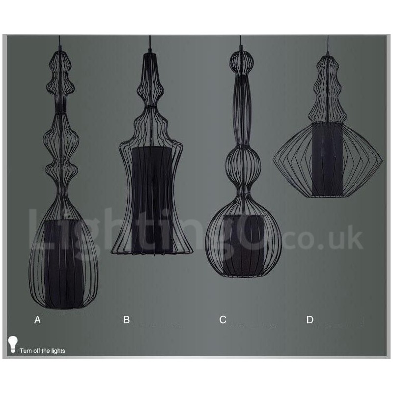 Country Vintage Metal Vase Shape Pendant Light