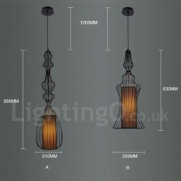 Country Vintage Metal Vase Shape Pendant Light