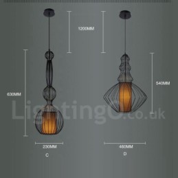 Country Vintage Metal Vase Shape Pendant Light