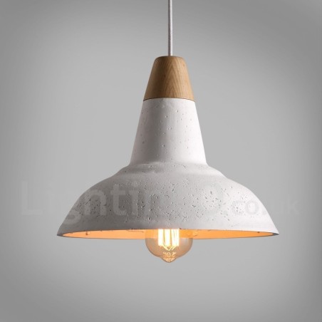 Modern Contemporary 1 Light Wood Concrte Pendant Light