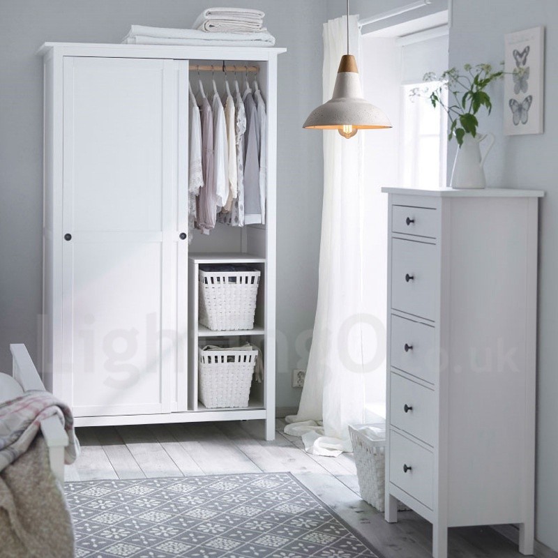 Modern Contemporary 1 Light Wood Concrte Pendant Light