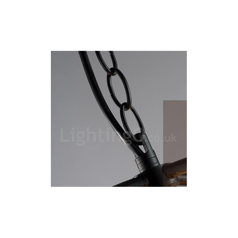 6 Light Metal Globe Vintage Pendant Light