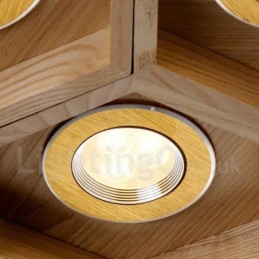 12 Light Wood Modern Contemporary Pendant Light