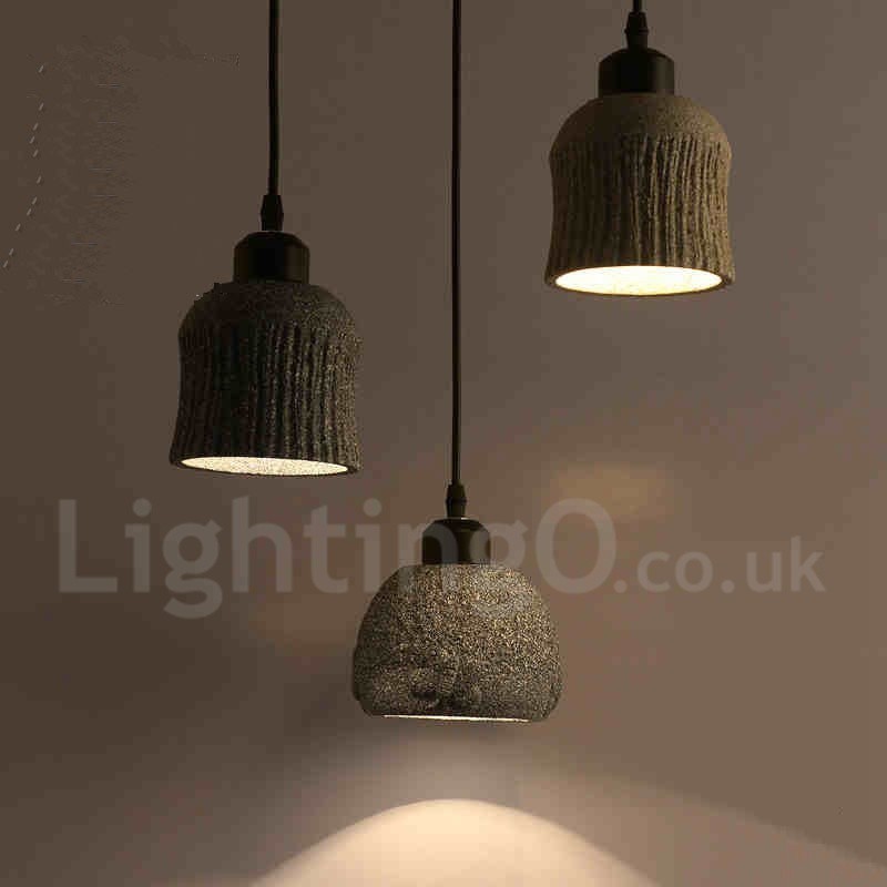 Retro Vintage Wood Concrte Pendant Light