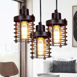 1 Light Retro Vintage Copper Pendant Light