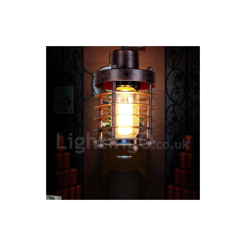 1 Light Retro Vintage Copper Pendant Light