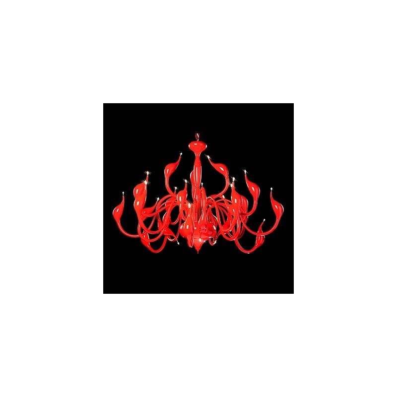 Modern Chandelier Light 24 Lights G4 Red Painting