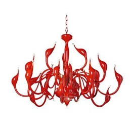 Modern Chandelier Light 24 Lights G4 Red Painting