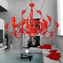 Modern Chandelier Light 24 Lights G4 Red Painting