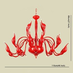 Modern Chandelier Light 24 Lights G4 Red Painting