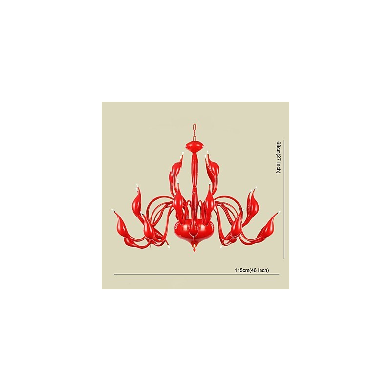 Modern Chandelier Light 24 Lights G4 Red Painting