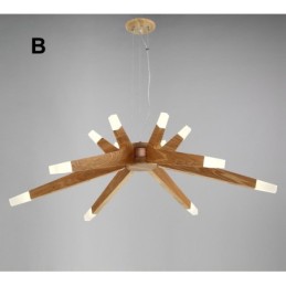Modern Contemporary Wood 12 Light Pendant Light